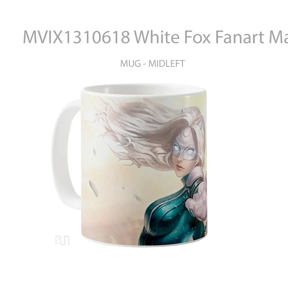 Mug White Fox Fanart Marvel Gelas Superhero - All-side / Desain