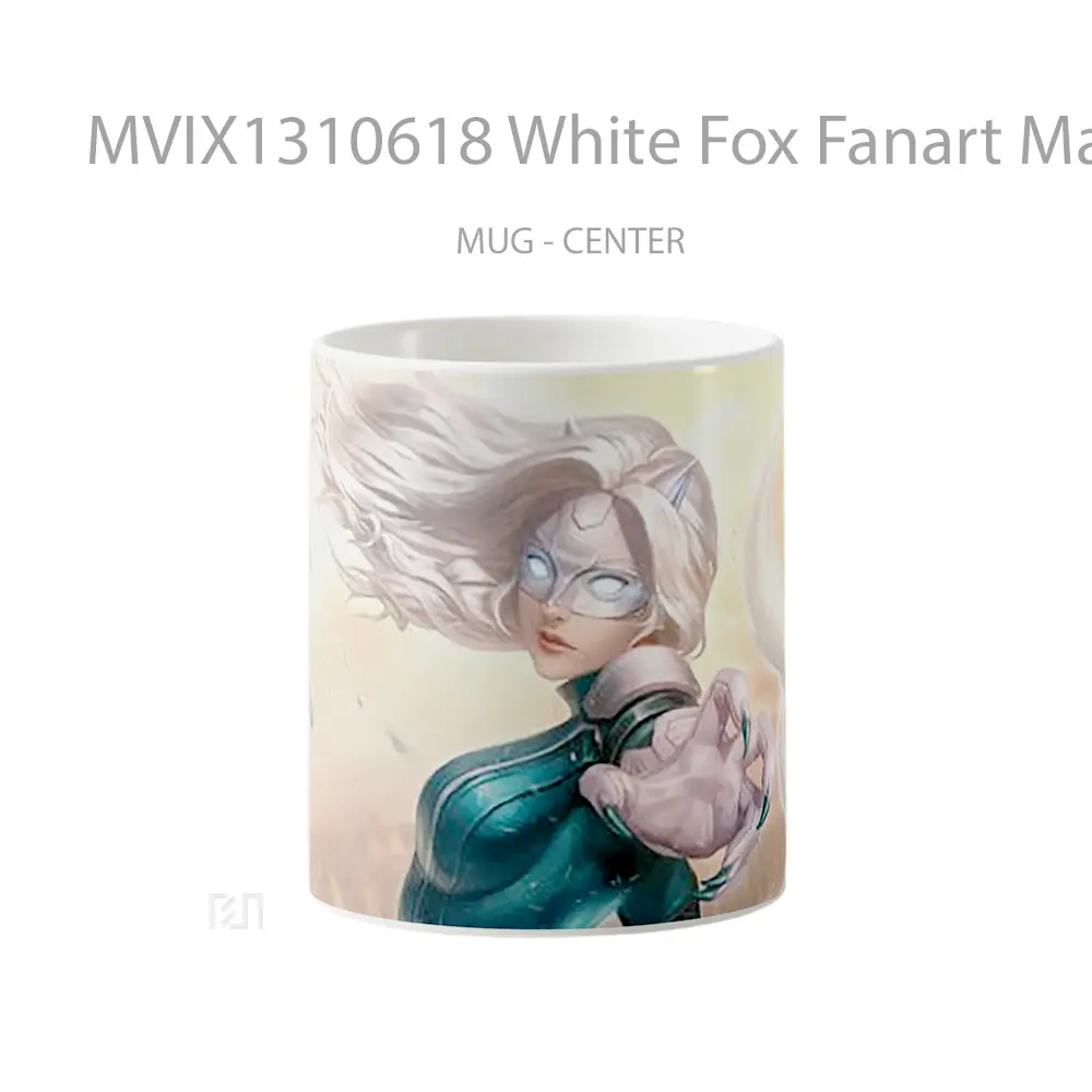Mug White Fox Fanart Marvel Gelas Superhero