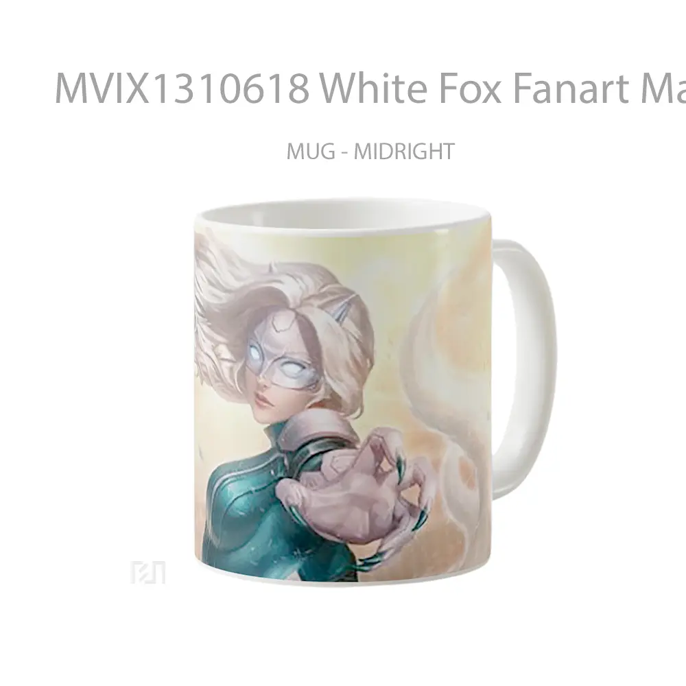 Mug White Fox Fanart Marvel Gelas Superhero - All-side / Desain