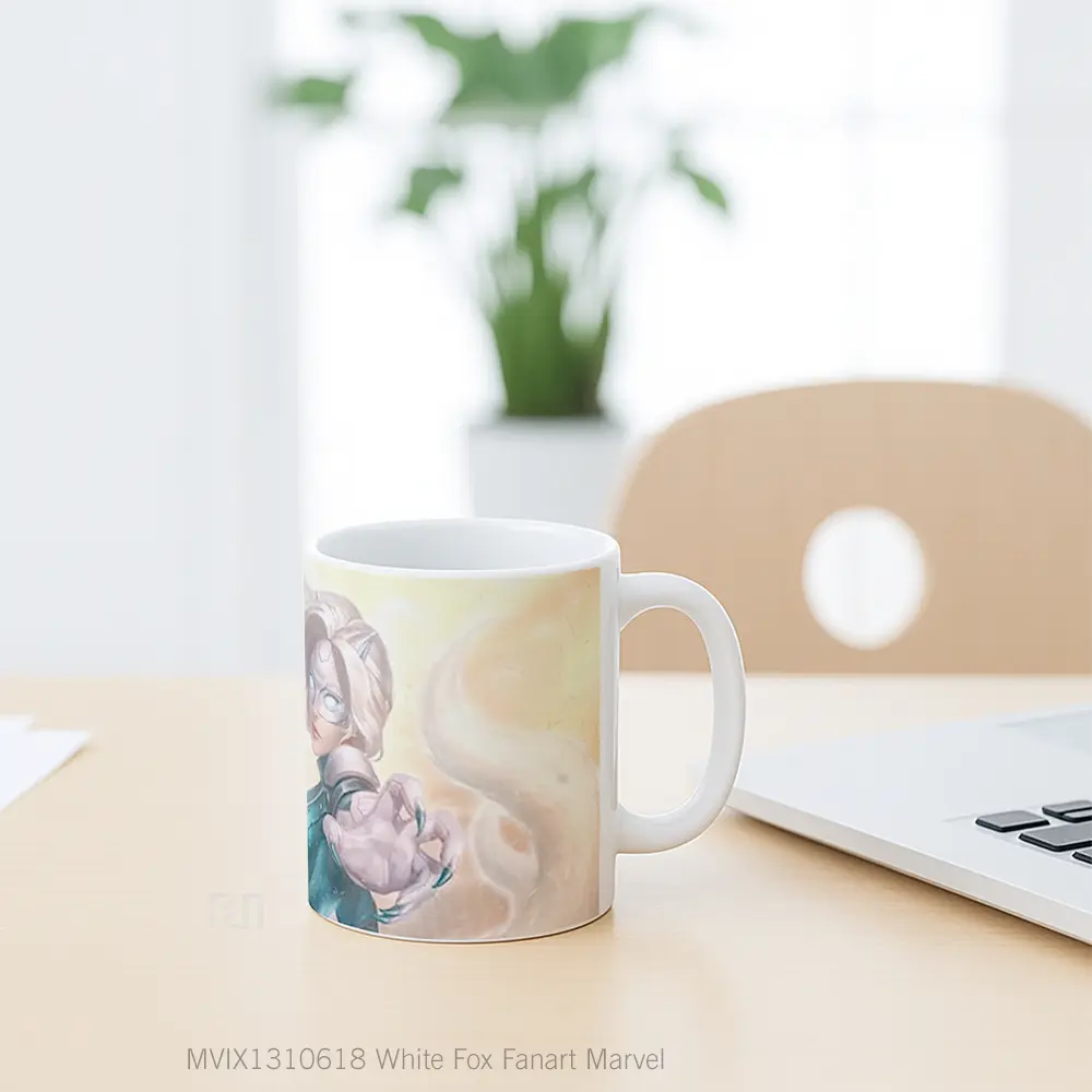 Mug White Fox Fanart Marvel Gelas Superhero - All-side / Desain
