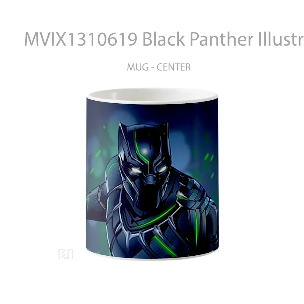 Mug Black Panther Illustration Gelas Superhero