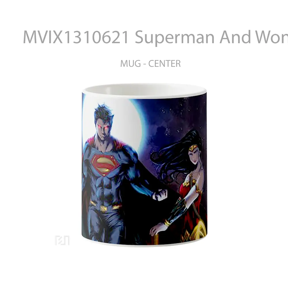 Mug Superman And Wonder Woman Fanart Gelas Superhero