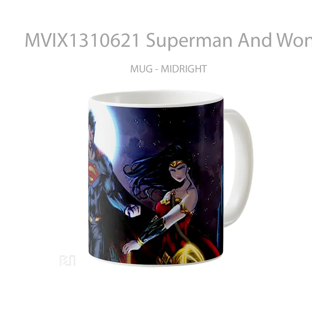 Mug Superman And Wonder Woman Fanart Gelas Superhero - All-side / Desain