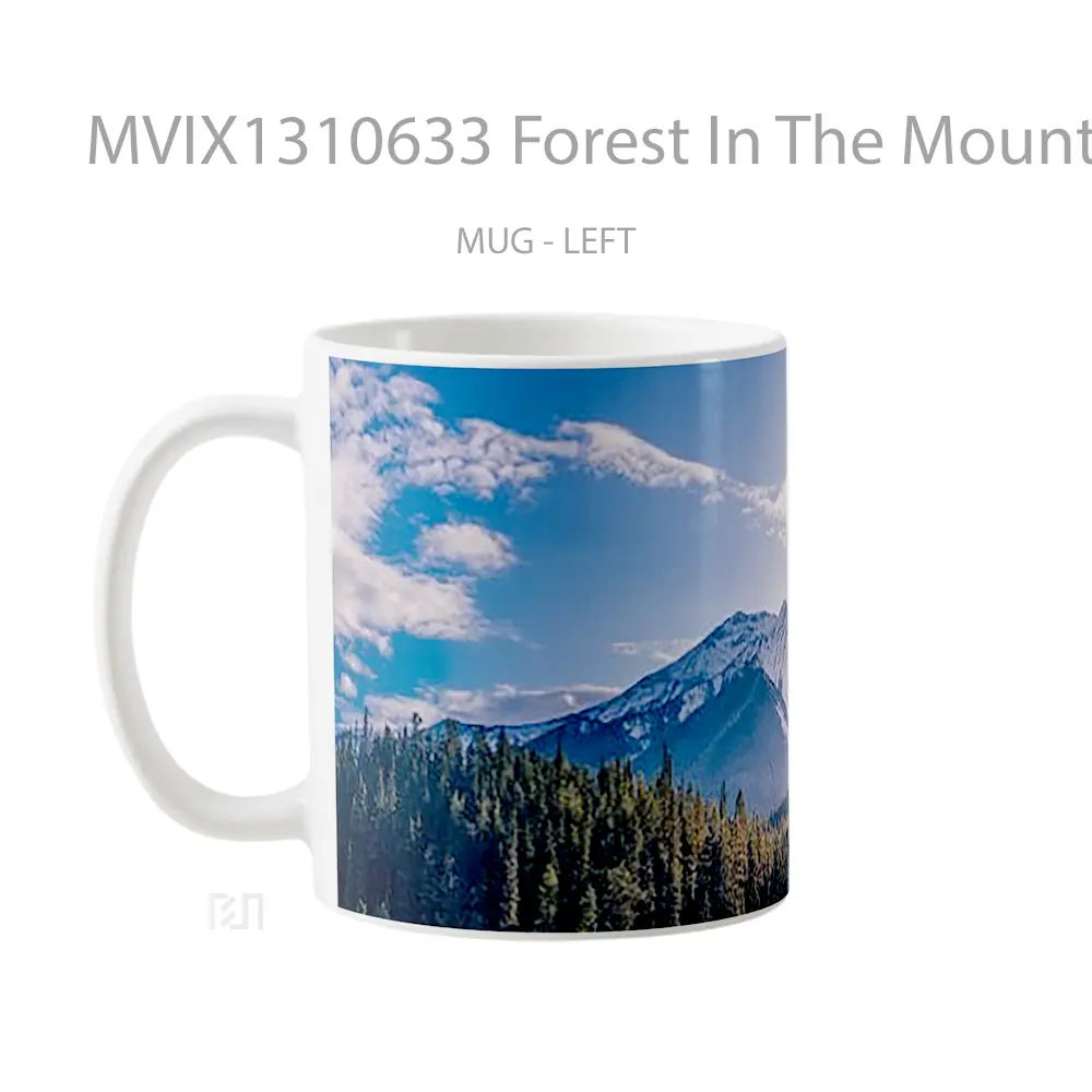 Mug Forest In The Mountains At Sunrise Gelas Pemandangan Alam - All-side / Desain