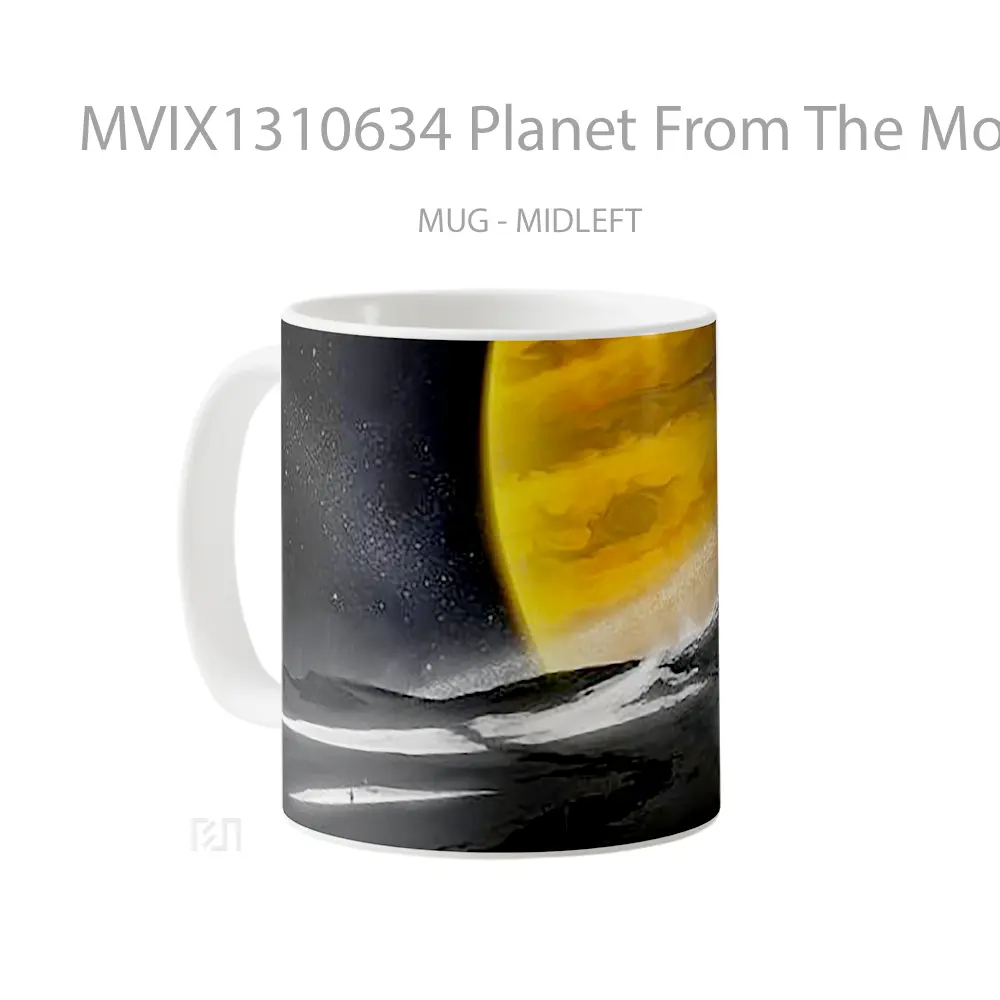 Mug Planet From The Moon Gelas Astronomi - All-side / Desain