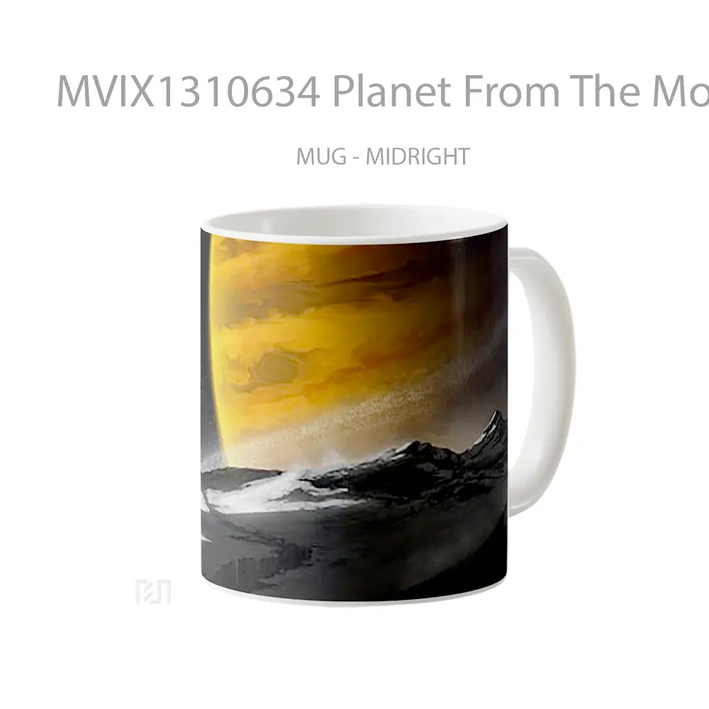 Mug Planet From The Moon Gelas Astronomi - All-side / Desain