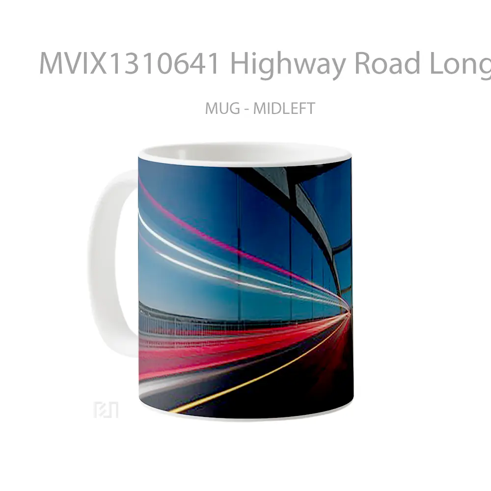 Mug Highway Road Long Exposure Gelas Keramik Unik - All-side / Desain