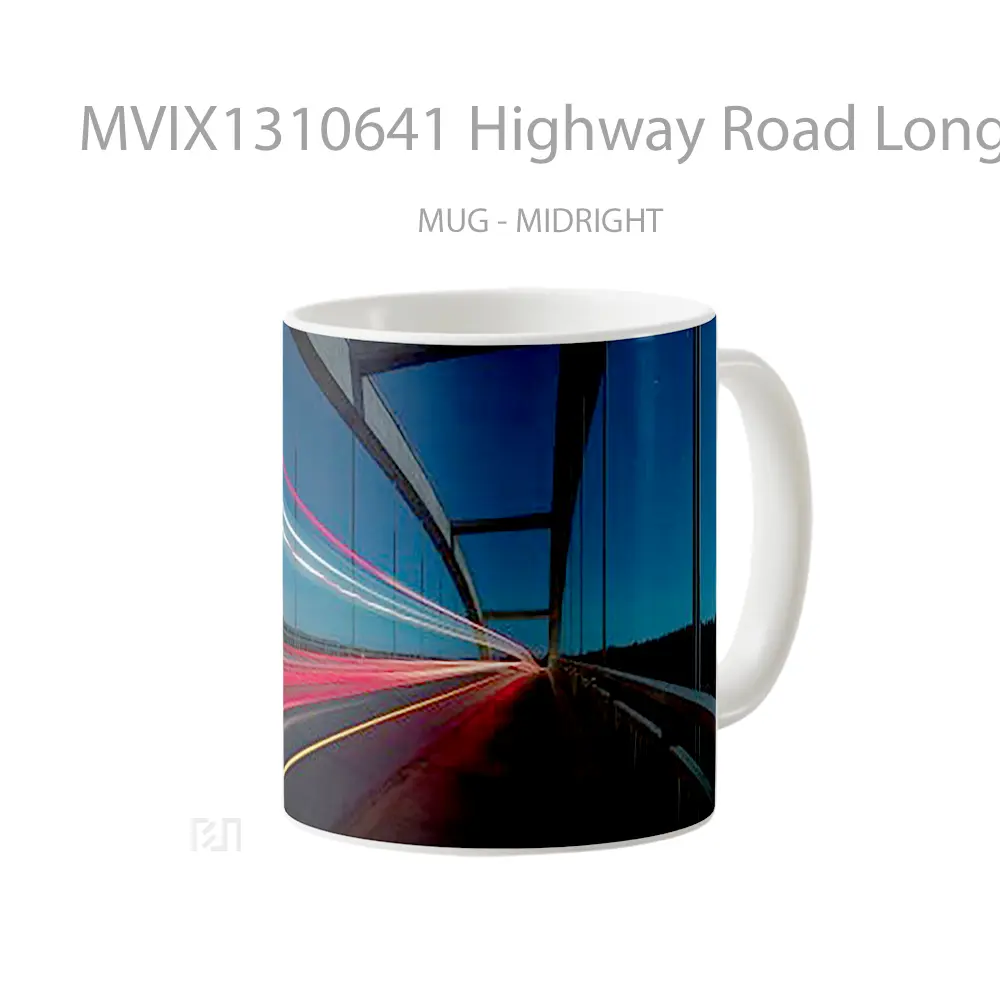 Mug Highway Road Long Exposure Gelas Keramik Unik - All-side / Desain