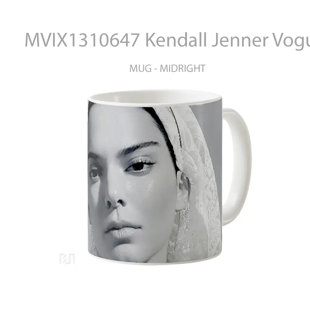 Mug Kendall Jenner Vogue Monochrome Gelas Selebriti - All-side / Desain