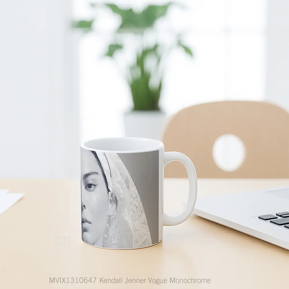 Mug Kendall Jenner Vogue Monochrome Gelas Selebriti - All-side / Desain