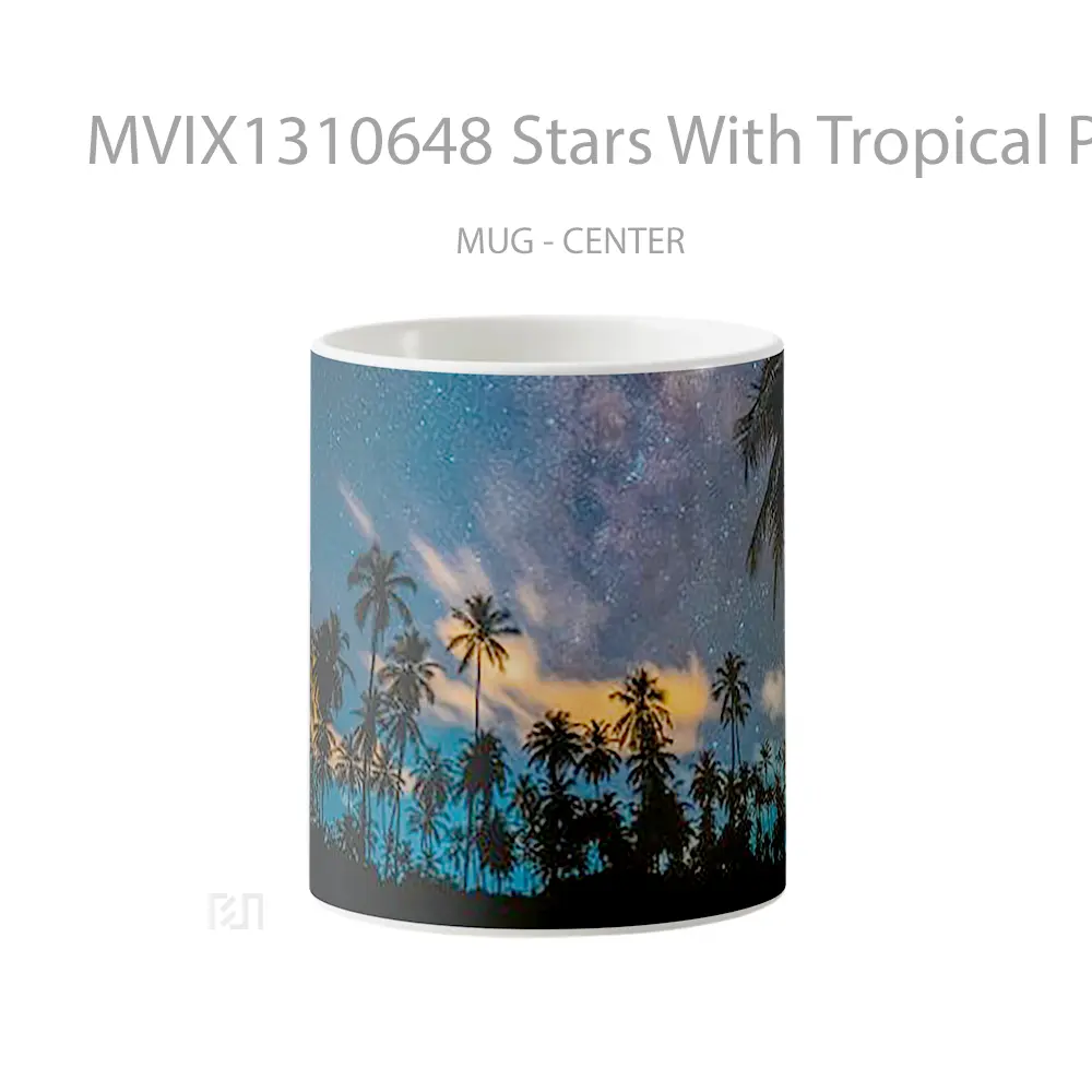 Mug Stars With Tropical Palms Gelas Astronomi