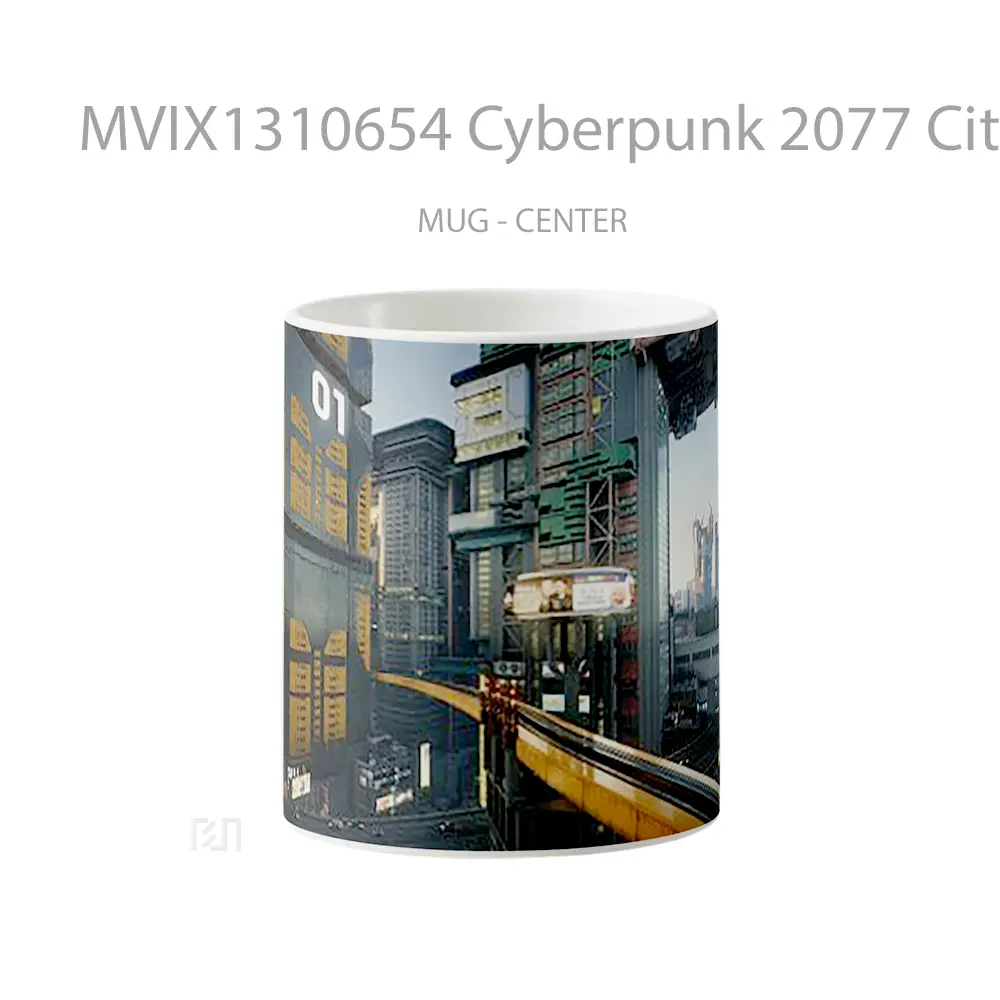 Mug Cyberpunk 2077 City Buildings Cangkir Gamer