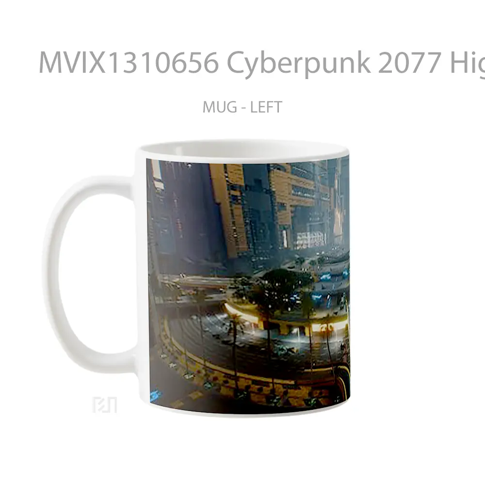 Mug Cyberpunk 2077 Highway Cangkir Gamer - All-side / Desain