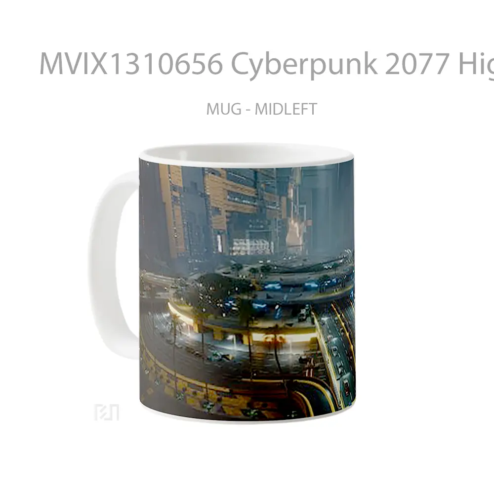 Mug Cyberpunk 2077 Highway Cangkir Gamer - All-side / Desain