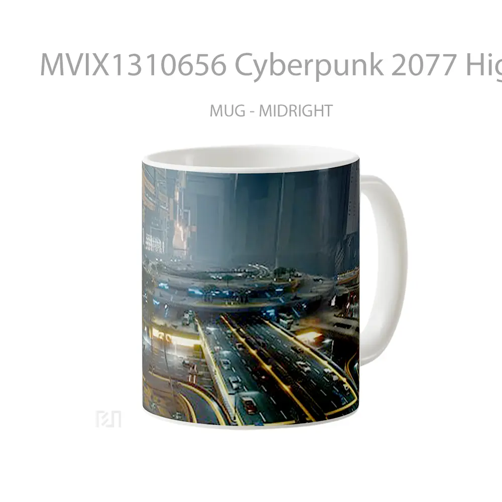 Mug Cyberpunk 2077 Highway Cangkir Gamer - All-side / Desain