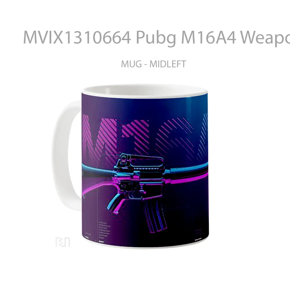 Mug Pubg M16A4 Weapon Cangkir Gamer - All-side / Desain