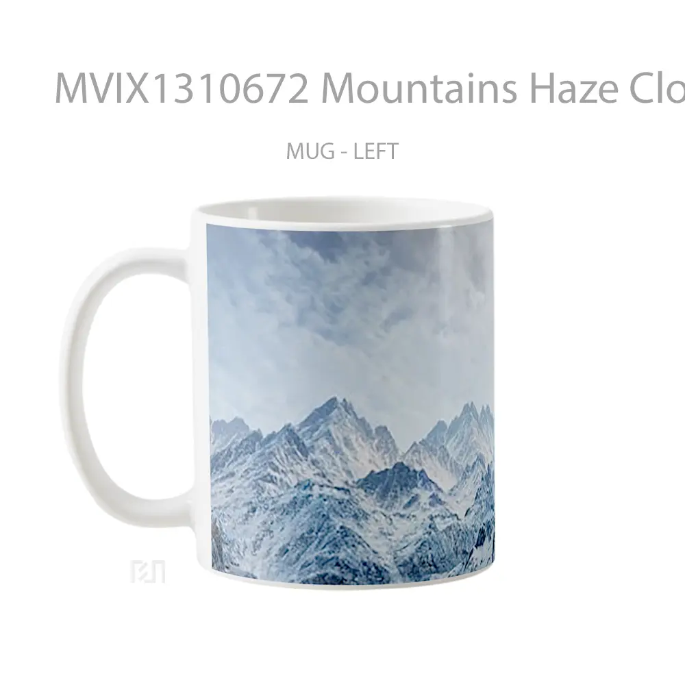 Mug Mountains Haze Clouds Gelas Pemandangan Alam - All-side / Desain