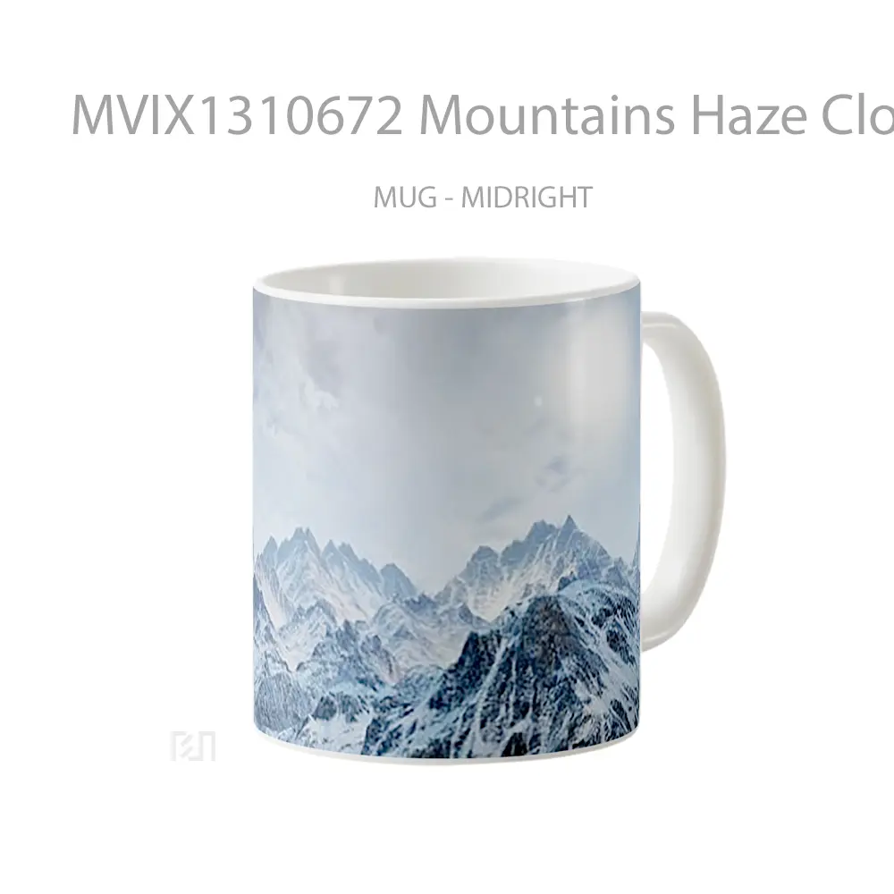 Mug Mountains Haze Clouds Gelas Pemandangan Alam - All-side / Desain