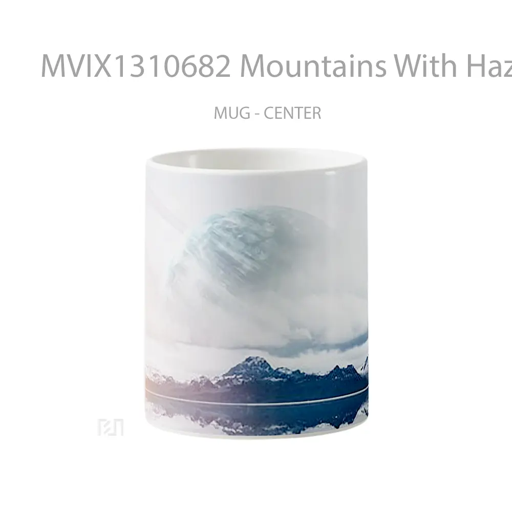 Mug Mountains With Haze Background Planet Gelas Pemandangan Alam