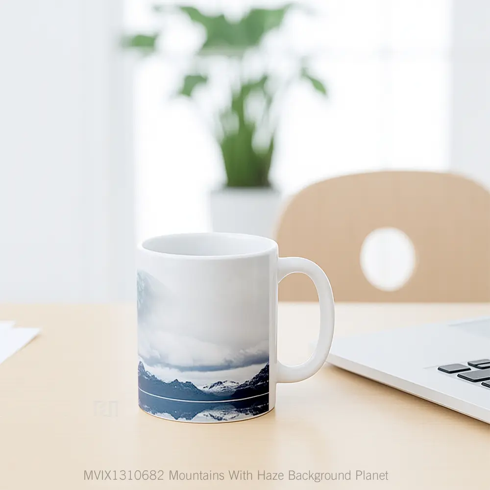Mug Mountains With Haze Background Planet Gelas Pemandangan Alam - All-side / Desain