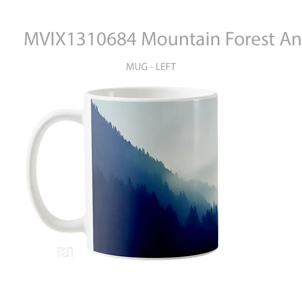 Mug Mountain Forest And Eagle Gelas Hewan Lucu - All-side / Desain