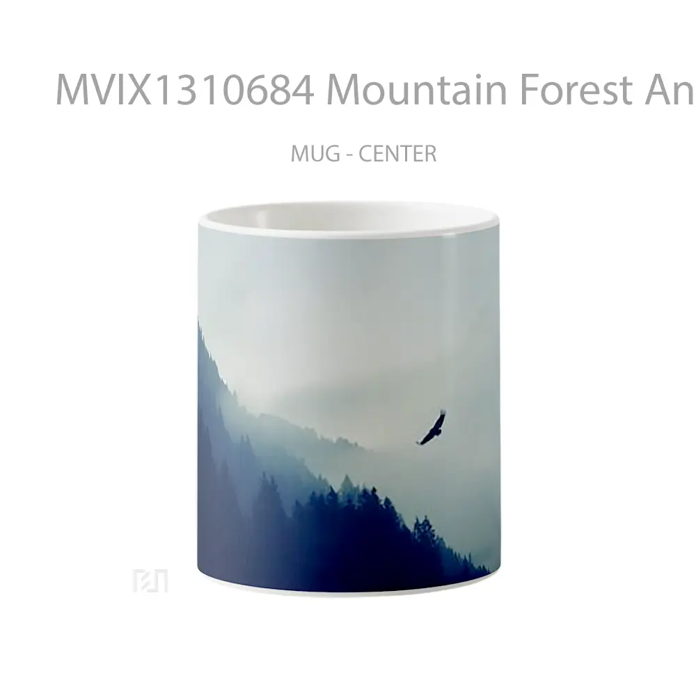 Mug Mountain Forest And Eagle Gelas Hewan Lucu