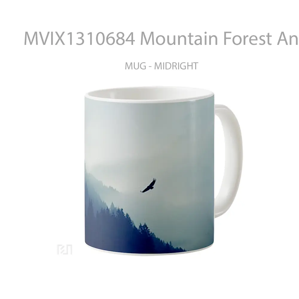 Mug Mountain Forest And Eagle Gelas Hewan Lucu - All-side / Desain