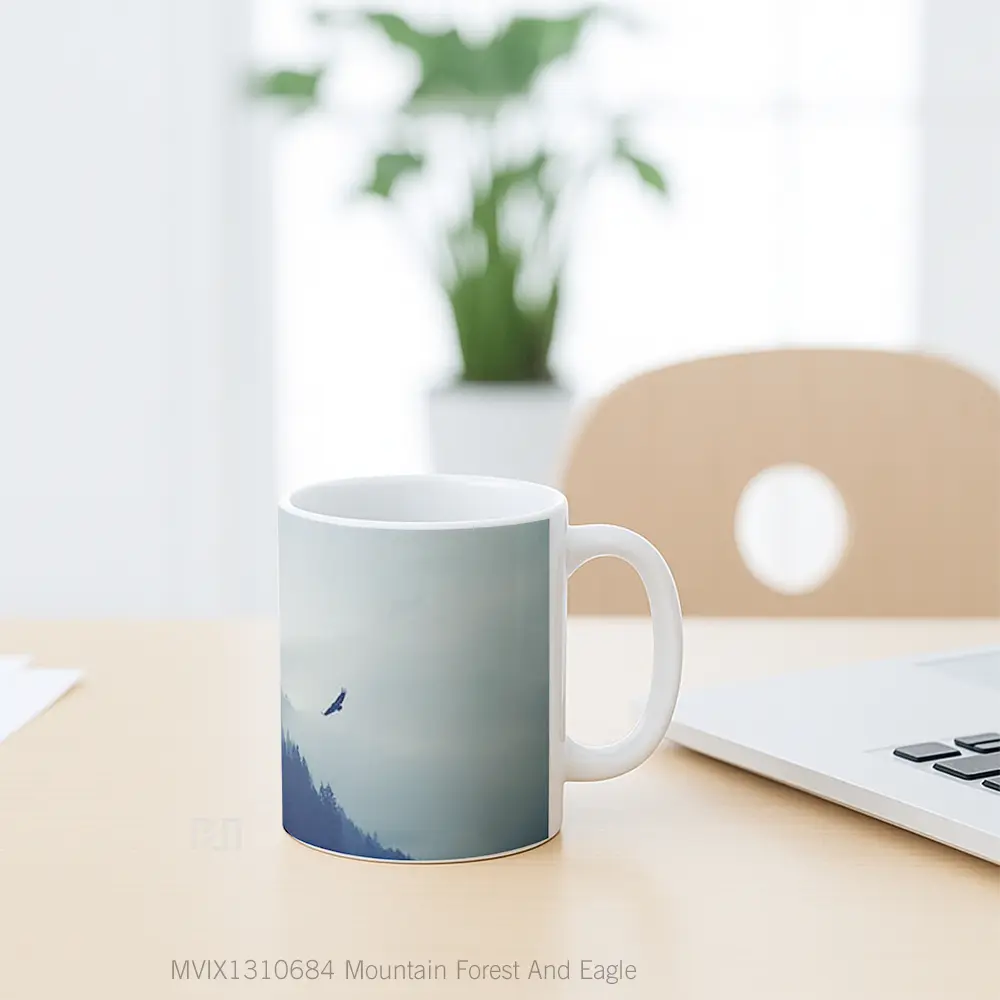 Mug Mountain Forest And Eagle Gelas Hewan Lucu - All-side / Desain
