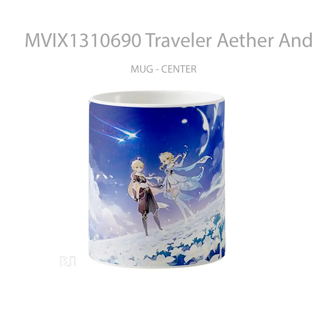 Mug Traveler Aether And Lumine De Genshin Impact Cangkir Gamer