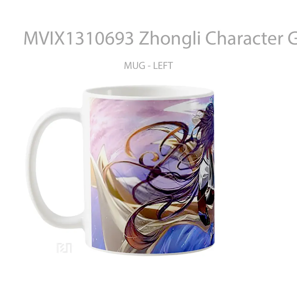 Mug Zhongli Character Genshin Impact Cangkir Gamer - All-side / Desain