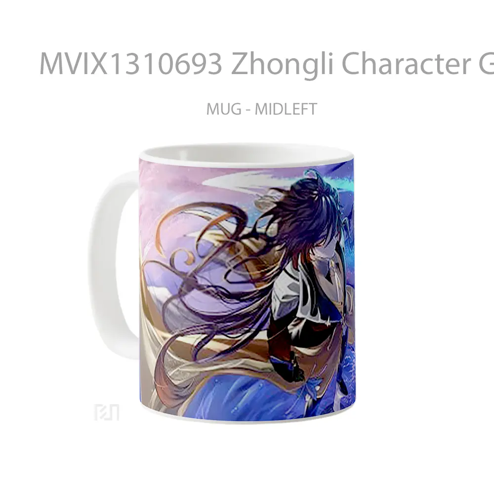 Mug Zhongli Character Genshin Impact Cangkir Gamer - All-side / Desain
