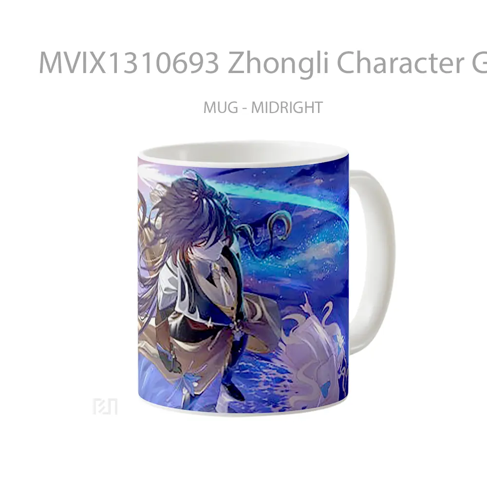 Mug Zhongli Character Genshin Impact Cangkir Gamer - All-side / Desain