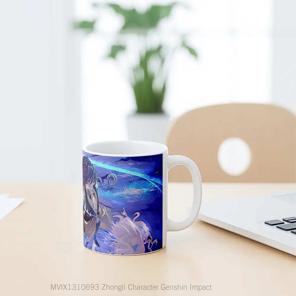 Mug Zhongli Character Genshin Impact Cangkir Gamer - All-side / Desain