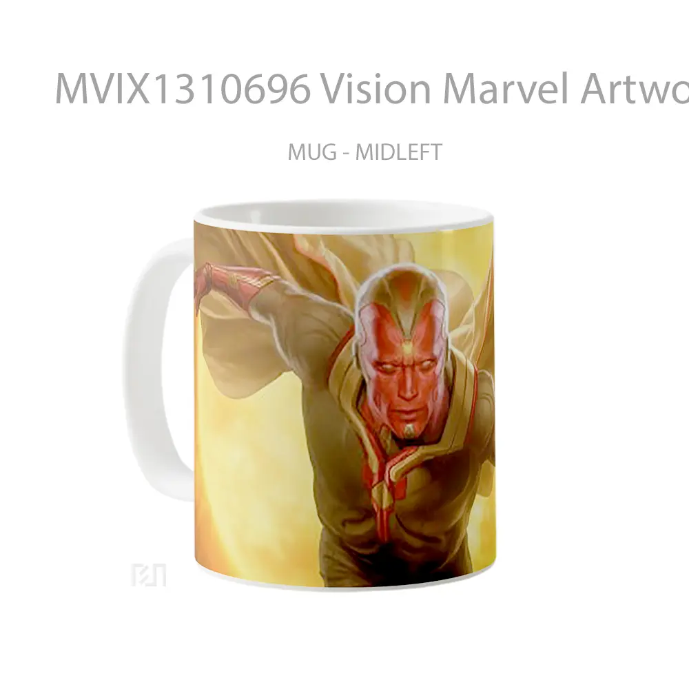 Mug Vision Marvel Artwork Gelas Superhero - All-side / Desain