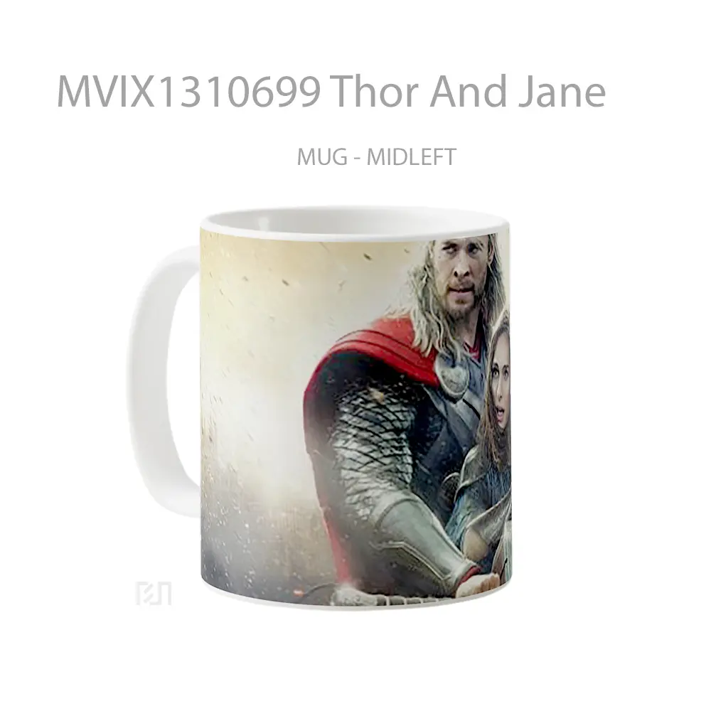Mug Thor And Jane Gelas Superhero - All-side / Desain