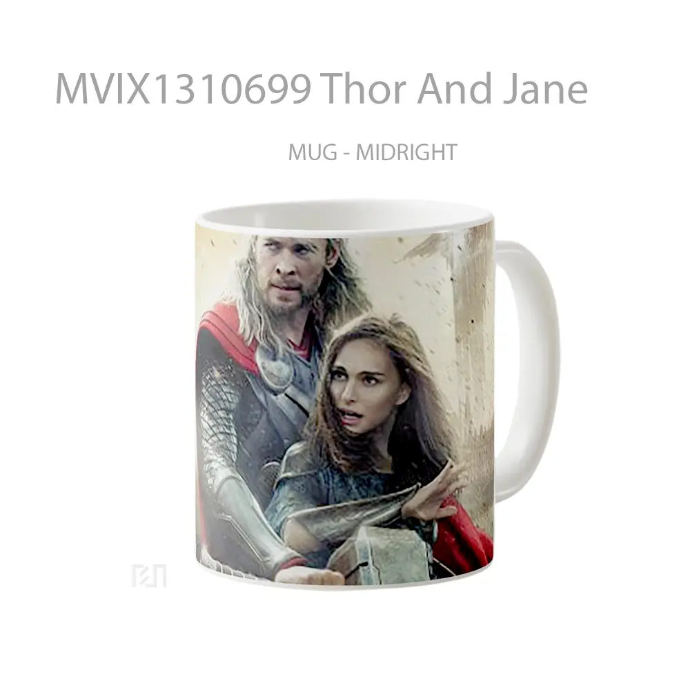 Mug Thor And Jane Gelas Superhero - All-side / Desain