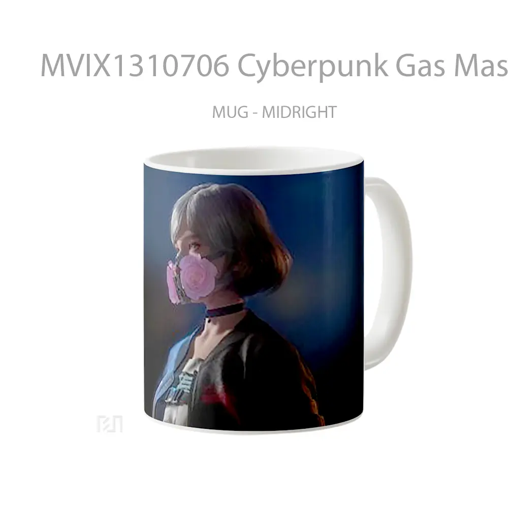 Mug Cyberpunk Gas Mask Cangkir Gamer - All-side / Desain
