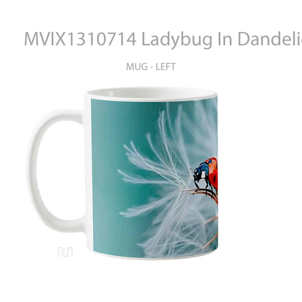 Mug Ladybug In Dandelion Gelas Hewan Lucu - All-side / Desain