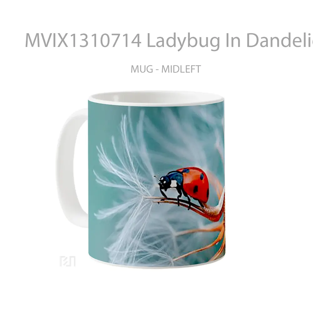 Mug Ladybug In Dandelion Gelas Hewan Lucu - All-side / Desain