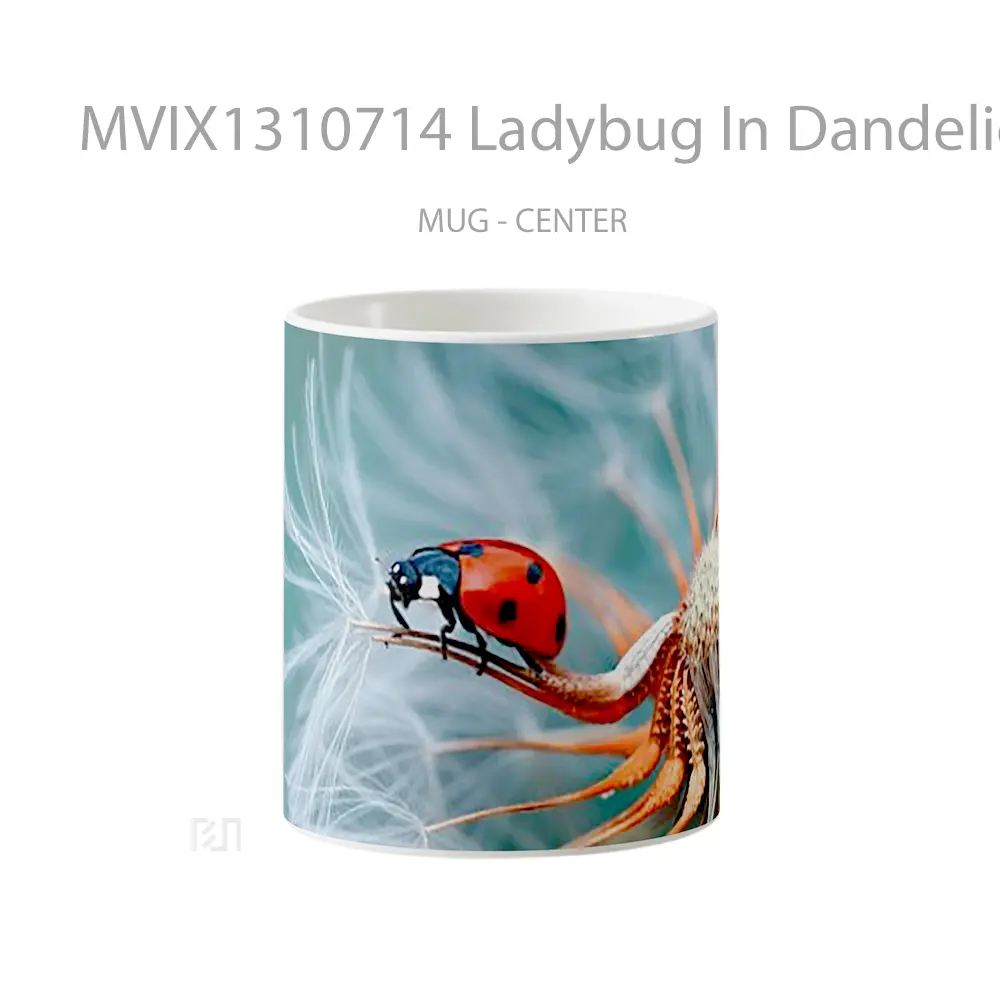 Mug Ladybug In Dandelion Gelas Hewan Lucu