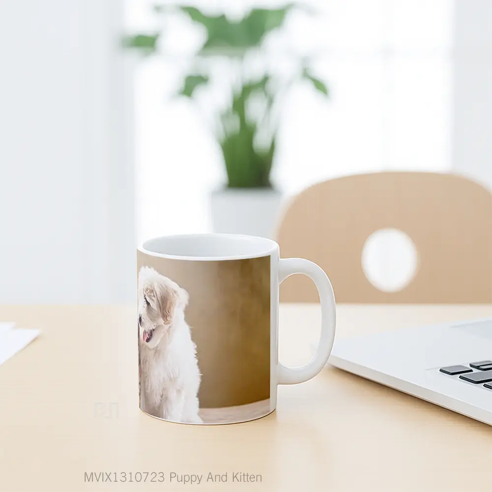 Mug Puppy And Kitten Gelas Hewan Lucu - All-side / Desain