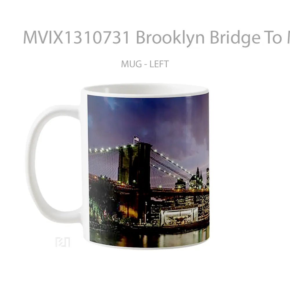 Mug Brooklyn Bridge To Manhattan Gelas Keramik Unik - All-side / Desain