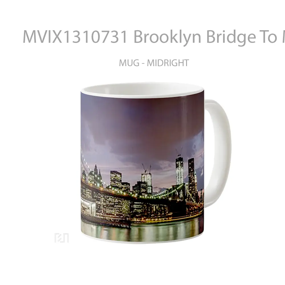 Mug Brooklyn Bridge To Manhattan Gelas Keramik Unik - All-side / Desain