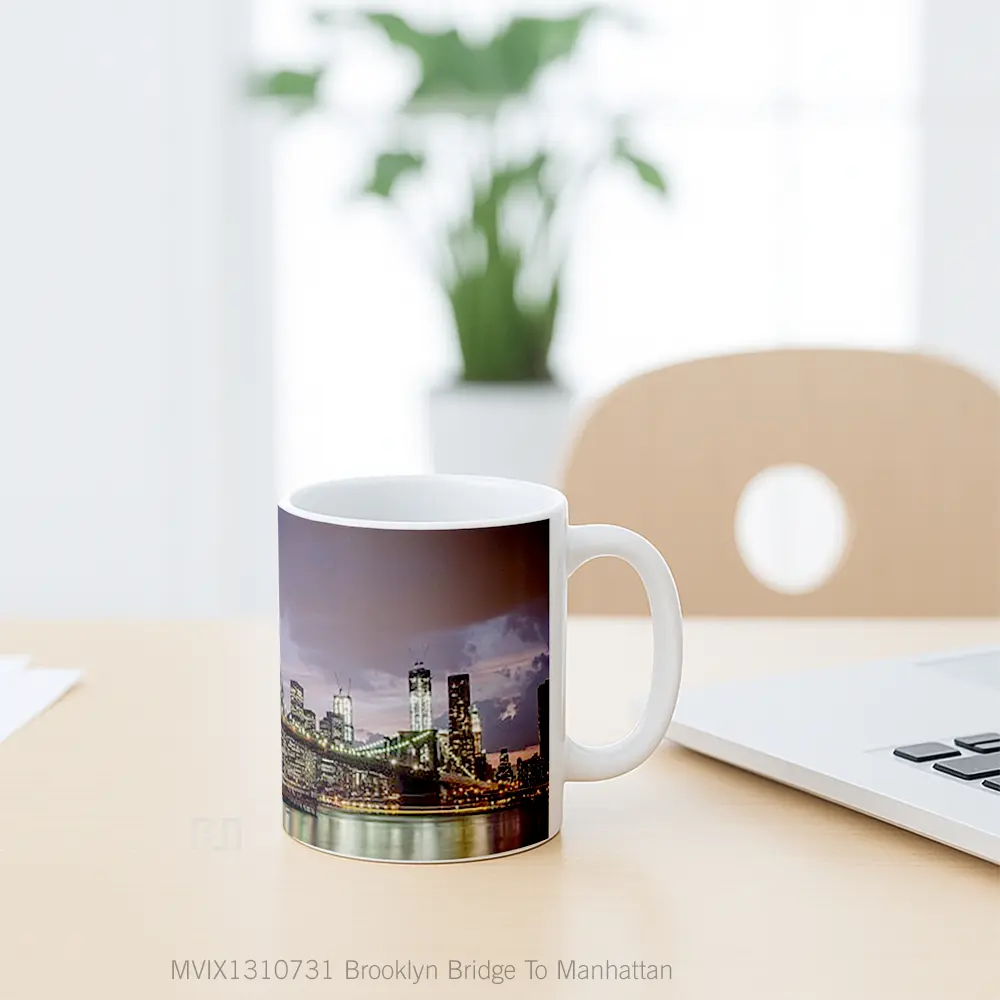 Mug Brooklyn Bridge To Manhattan Gelas Keramik Unik - All-side / Desain