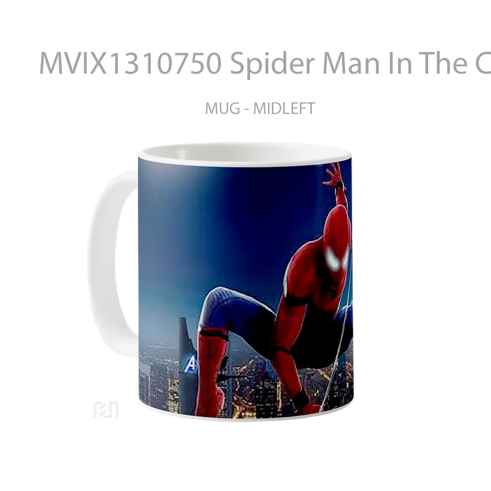 Mug Spider Man In The City Gelas Superhero - All-side / Desain