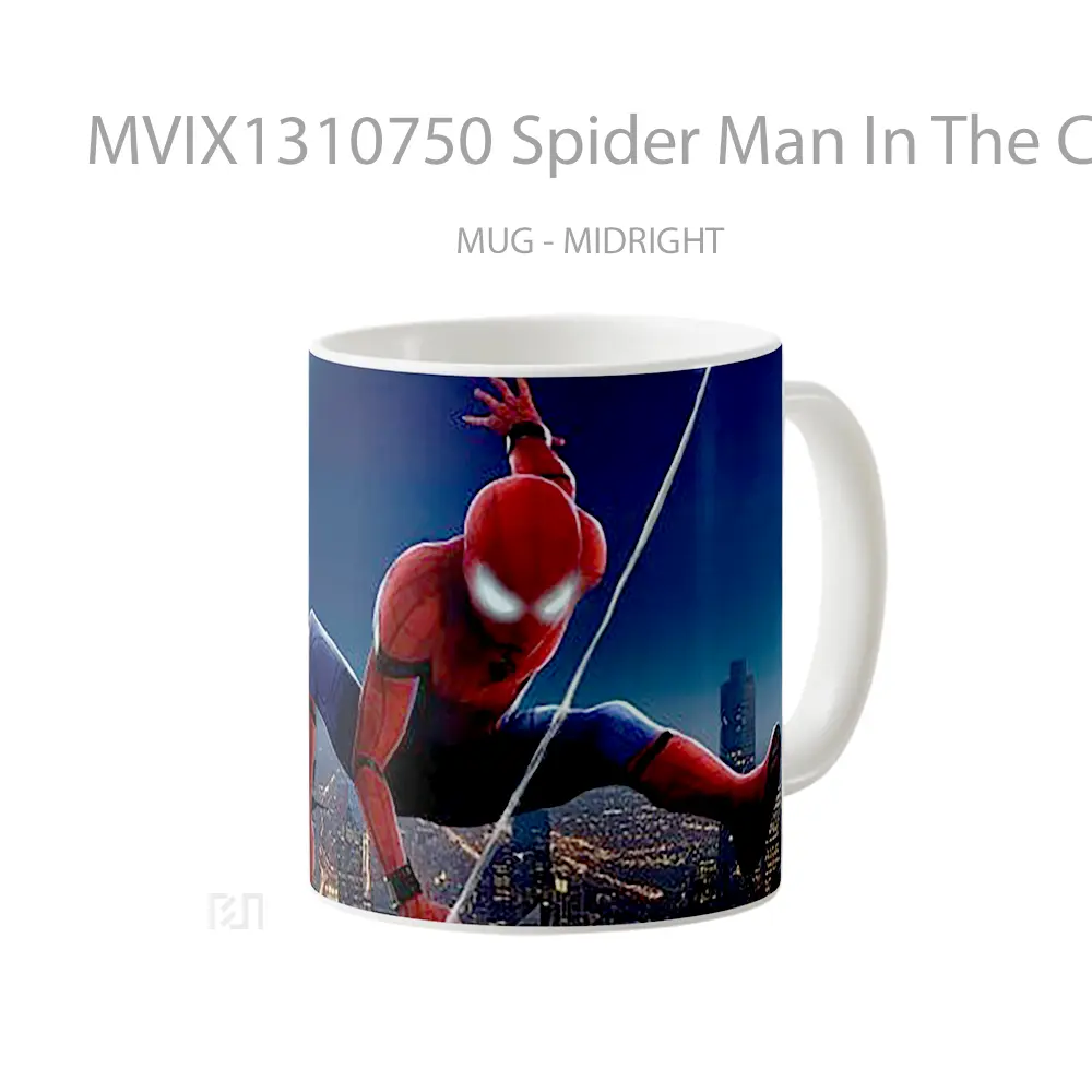 Mug Spider Man In The City Gelas Superhero - All-side / Desain