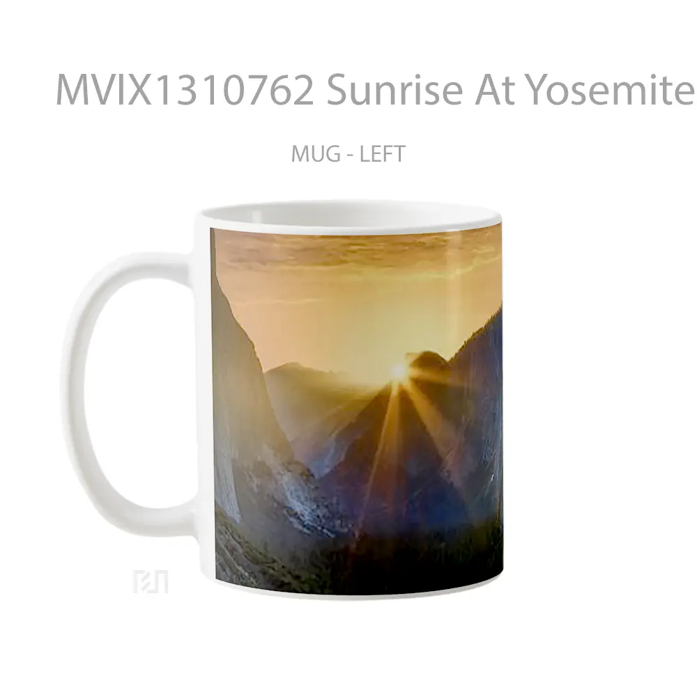 Mug Sunrise At Yosemite National Park Gelas Pemandangan Alam - All-side / Desain