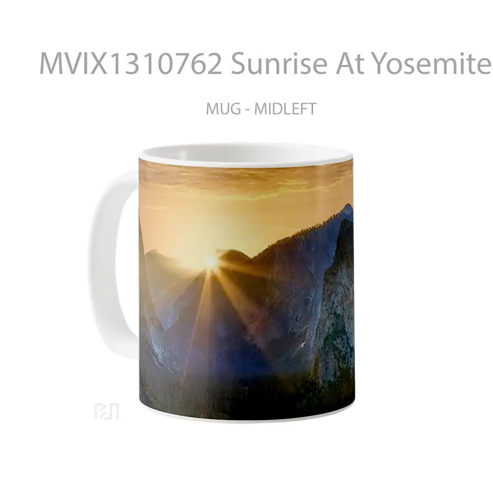 Mug Sunrise At Yosemite National Park Gelas Pemandangan Alam - All-side / Desain