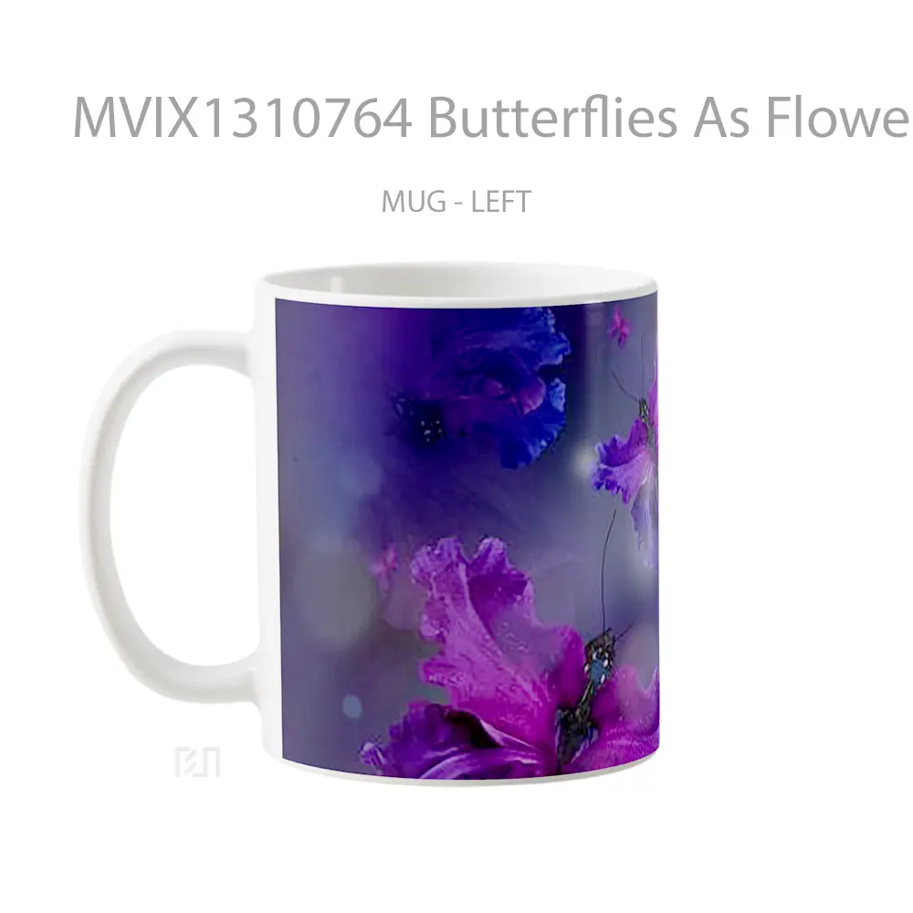 Mug Butterflies As Flowers Gelas Hewan Lucu - All-side / Desain