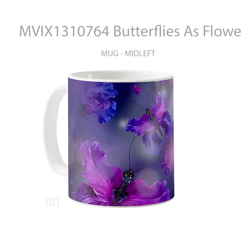 Mug Butterflies As Flowers Gelas Hewan Lucu - All-side / Desain